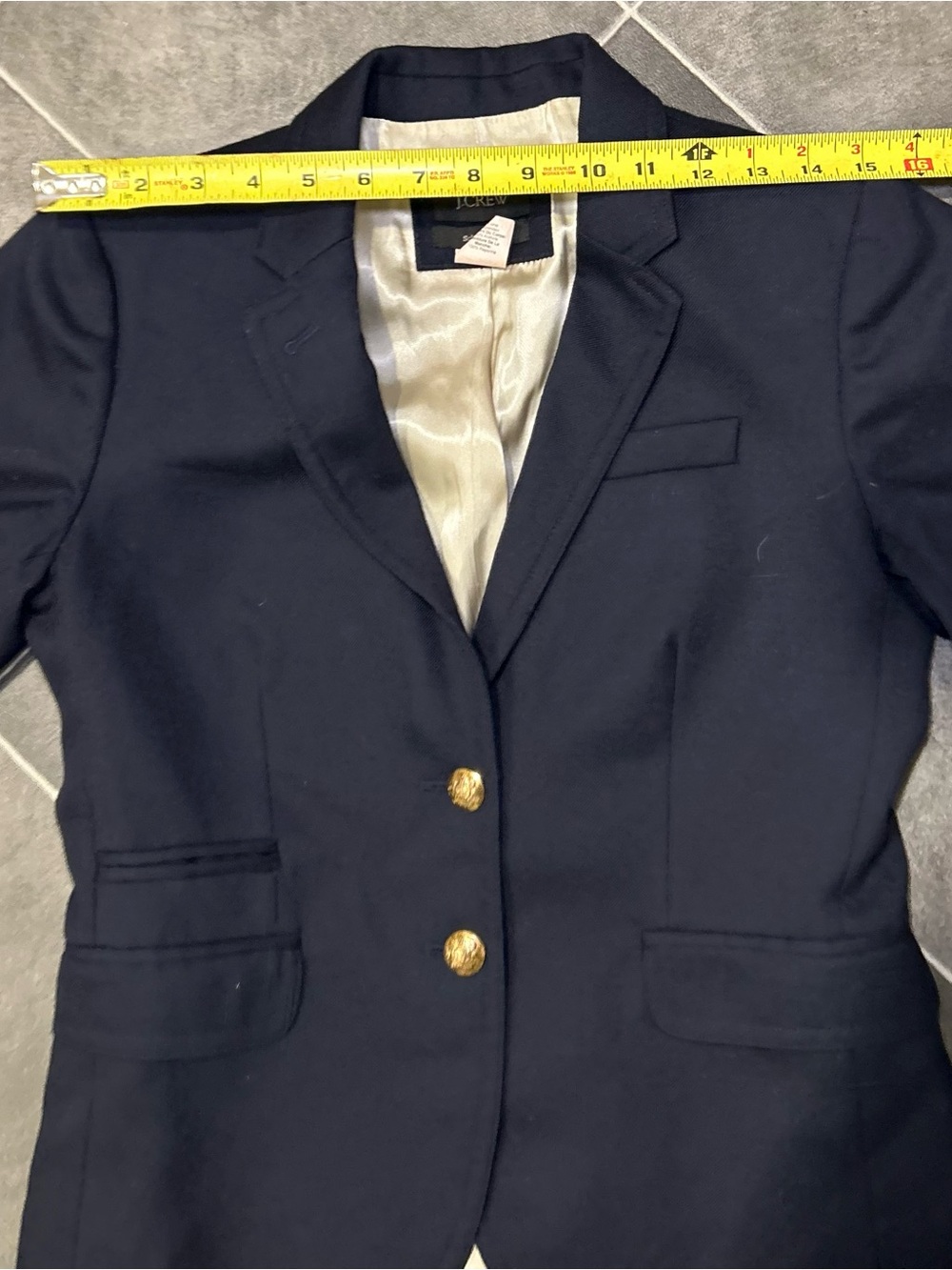 J Crew School Boy Women’s Blazer 98% wool Size 2 navy blue - Picture 7 of 10